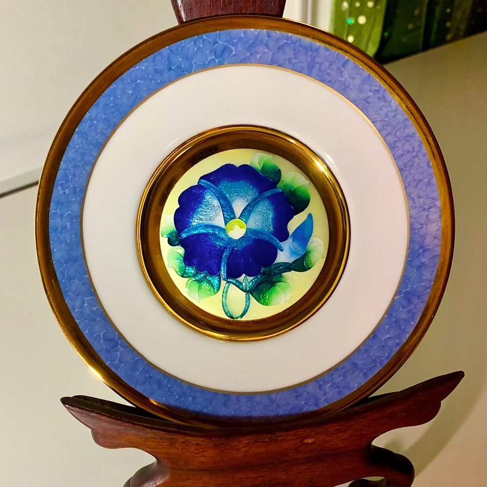 Hamilton Collection “Flower Festivals of Japan” Morning Glory Wall Plate #0545C